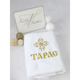 Махровая именная крыжма (полотенце) "Золотой крест"